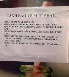 Tranh cãi chuyện quán ăn ra quy định phạt nhân viên gắt gao từng li từng tí: Khách gọi không thưa trừ 50k, order sai mất luôn 100k - Ảnh 1. Tranh cãi chuyện quán ăn ra quy định phạt nhân viên gắt gao từng li từng tí: Khách gọi không thưa trừ 50k, order sai mất luôn 100k - Ảnh 1.